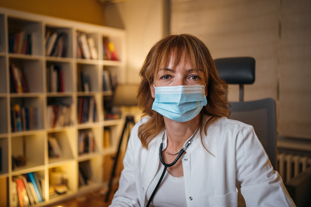 primary care physician wearing a mask